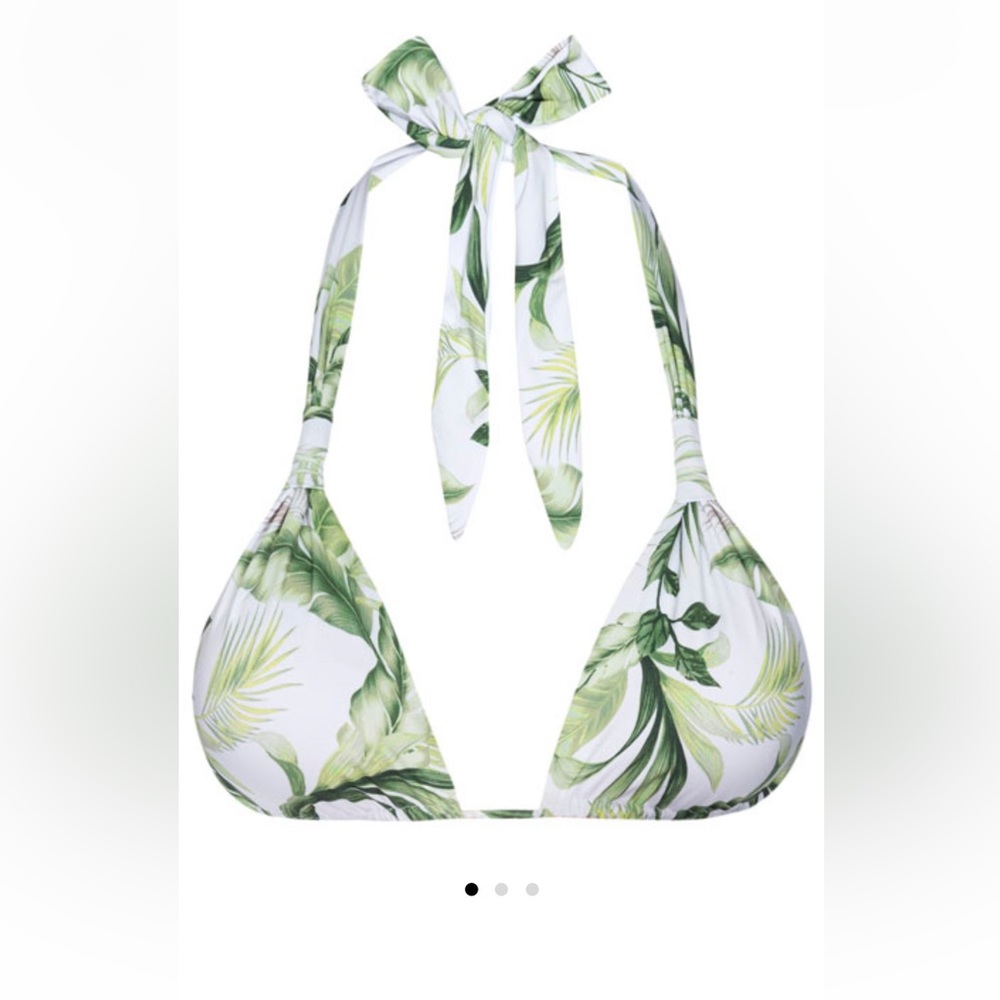 Palm print adjustable bikini top